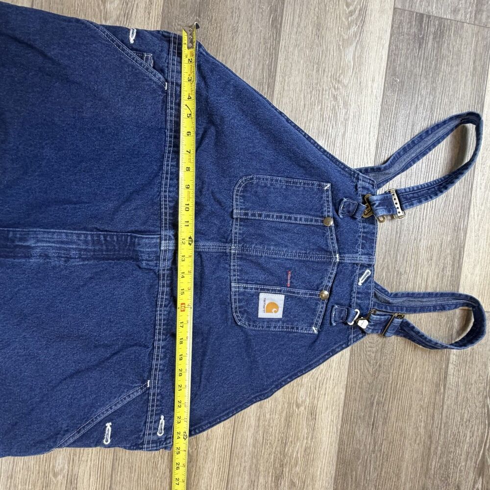 Carhartt Overalls Mens Size 48x30 Blue Denim Bib Carpenter Workwear R07-DST - Picture 9 of 12